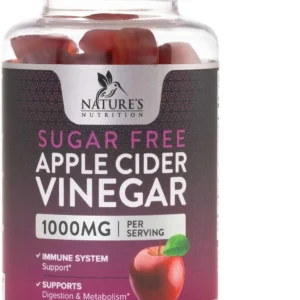 Apple cider vinegar gummies with 1000mg ACV and Vitamin B12 to support metabolism and energy, a sugar-free, vegan, and non-GMO supplement for weight loss and daily wellness.