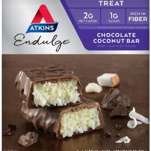 Five Atkins Endulge chocolate coconut bars offer a rich, delicious, and nutritious treat without sacrificing taste.