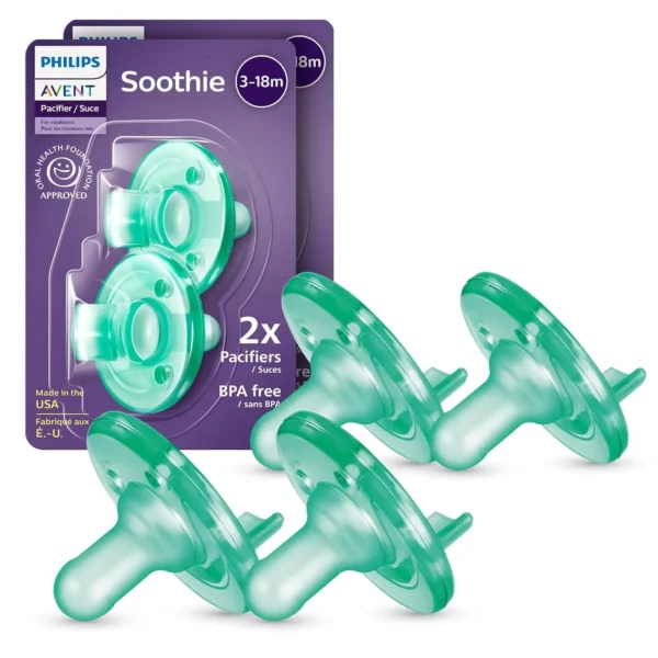 Regular Green Pacifier Philips Avent Soothie 3-18m Pacifiers - Green 4-Pack