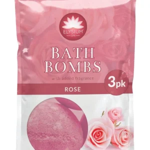 Elysium Spa Bath Bombs - Rose Scented - 3 Pack