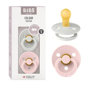 Bibs Natural Rubber Pacifier 0-6 Months - Haze/Blossom
