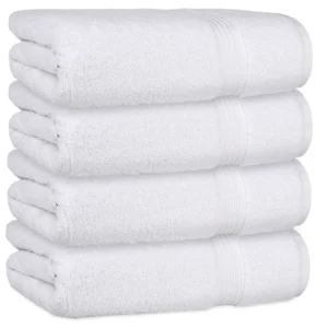 Bliss Casa Bath Towels - 4 Pack Combed Cotton