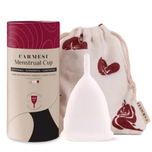 This Carmesi menstrual cup made of soft, medical-grade silicone offers 8-10 hours of leak-free period protection, providing a rash-free, odor-free, and sustainable alternative to traditional period products.