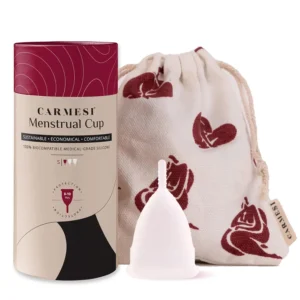 Carmesi menstrual cup provides 8-10 hours of leak-free comfort, is made of medical-grade silicone, and offers a sustainable and economical period solution for women.