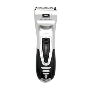 Silver ceramic and titanium blade hair clipper with USB charging for men and children.
