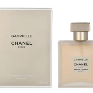 This is a bottle of CHANEL Gabrielle Hair Mist, a women's fragrance with top notes of mandarin orange and grapefruit, middle notes of tuberose and jasmine, and base notes of sandalwood and musk.