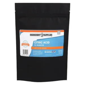 This 12oz bag of USP food grade citric acid is 100% pure, non-GMO, and ideal for flavoring, preserving, cleaning, and making bath bombs.