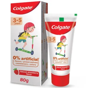 Colgate Kids Toothpaste in strawberry flavor protects young teeth from cavities with a gentle, vegan formula.