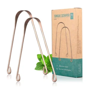 Copper Tongue Scraper Cleaner Brush 2 Pcs