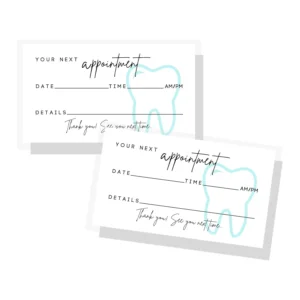 Dental Appointment Reminder Cards - 50 Pack