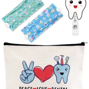 Dentist Gifts Set Badge Reel Makeup Bag Headbands