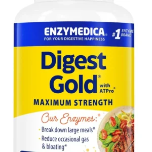 Enzymedica Digest Gold ATPro capsules help break down food, reduce bloating and gas, and convert food to energy for digestive comfort.