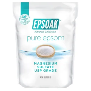 This bulk 19lb bag of Epsoak Epsom Salt provides pure, unscented magnesium sulfate for soothing baths, foot soaks, and plant health.