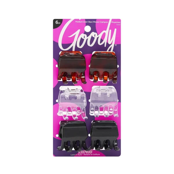 Goody Classics Half Claw Clips - Strong Hold, 6 Pack