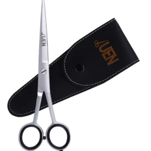 Premium stainless steel hair cutting scissors with adjustable tension and ergonomic handle for professional or home use on wet or dry hair.