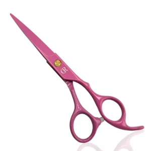 These professional pink hair cutting scissors are crafted from Japanese 440c stainless steel with sharp blades and an ergonomic design for comfortable, precise haircuts.