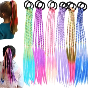 Twelve colorful braiding hair extensions provide vibrant hair decor for parties, birthdays, and everyday styles.
