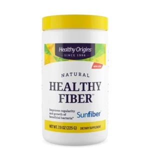Healthy Origins plant-based fiber powder supplement supports digestive health and promotes gut regularity for both women and men.