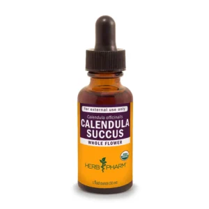 This is a topical calendula succus extract from Herb Pharm, made with certified organic calendula flowers for minor pain support.