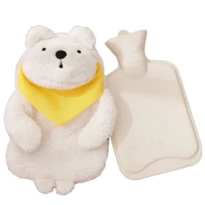 Cute Hot Water Bottle with Cover - White Rabbit