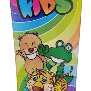 A tube of bubble gum flavored toothpaste designed for kids, promoting healthy oral hygiene.