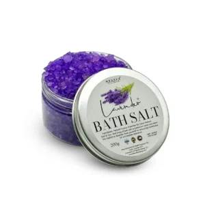 Enjoy a soothing and calming bath with natural lavender bath salts, providing stress relief and promoting a good night's sleep, ideal for foot soaks and aromatherapy.