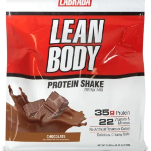 Labrada Lean Body chocolate meal replacement shake provides 35g of protein for a lean, toned body and curbs cravings with its high-fiber formula.