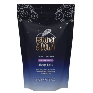 Soaking in a bath with magnesium sleep salts helps relieve stress and encourages a restful night's sleep, thanks to calming lavender and chamomile essential oils and naturally occurring magnesium.