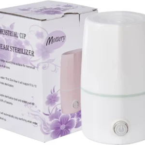 This menstrual cup sterilizer quickly and effectively cleans your period cup with high temperature steam for feminine hygiene.