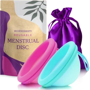 Ecoblossom reusable menstrual disc is a soft, flexible, and comfortable period cup made of medical-grade silicone, designed to provide 12-hour leak-proof protection and reduce irritation during menstruation.