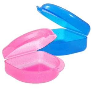 Mouth Guard Box 2pk - Retainer Case Glitter Blue Pink