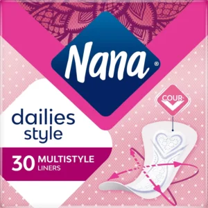 Individually wrapped Nana panty liners with a curve-hugging fit designed to keep intimate skin dry and fit any style of underwear.