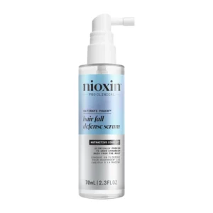 Nioxin Hair Fall Defense Leave-In Treatment visibly reduces hair fall, improves hair strength and density, and promotes thicker, fuller hair while being free of parabens and sulfates.