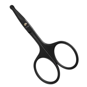 Premium LIVINGO nose hair scissors feature curved blades and a rounded tip for safely trimming facial, ear, and eyebrow hair.