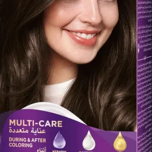 Palette Intensive Color Creme in medium brown shade 4-0, offering long-lasting, anti-fade color with keratin, panthenol, and nutri-oil for 3X care and perfect grey coverage.