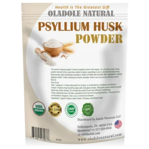Oladole Natural psyllium husk powder supports digestive health, colon cleansing, and helps manage weight with its high fiber content.