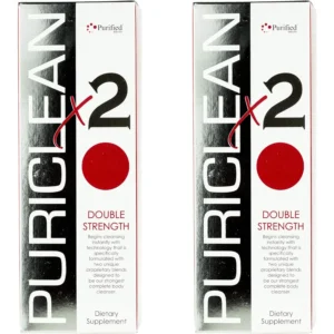 Puriclean x2 double strength detox cleanse formulated with proprietary blends to quickly remove unwanted toxins from your system in one hour.