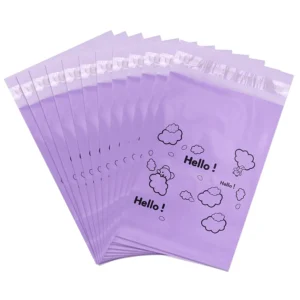 Pack of 200 cute purple opaque sanitary disposal bags for discreetly disposing of tampons and pads, ideal for women's hygiene needs in schools, offices, and travel.