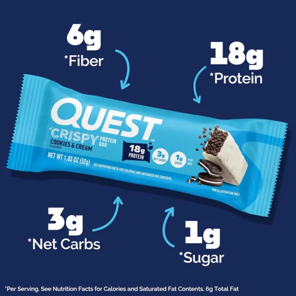 Quest Cookies & Cream Hero Bar - 12 Count Protein