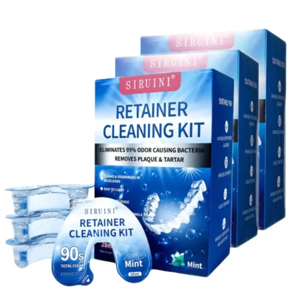 Retainer Cleaner 30 Vials - Braces & Denture Cleaning Kit