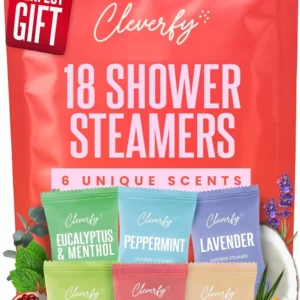 Cleverfy aromatherapy shower steamers gift set with various scents like lavender, peppermint, and eucalyptus for a relaxing home spa experience, perfect as Valentine's Day gifts for him, her, women, and men.