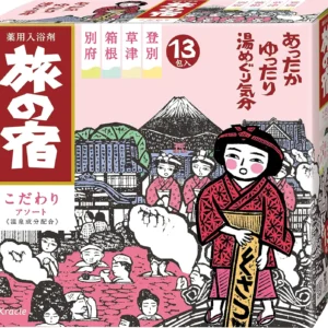 Kracie Tabino Yado bath salt assortment with four hot spring-type medicated powder varieties including herbal medicines and special hot spring minerals.