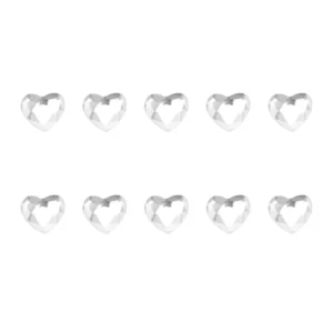 Ten heart-shaped teeth gems for decorating teeth, nails, and face, adding sparkle and fashion to your look.