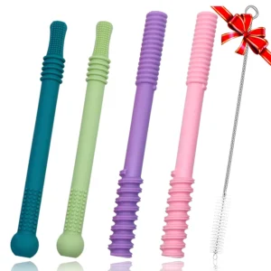 Teether Tubes for Babies 6-18 Months - Silicone Chew Toys