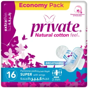 These super absorbent, extra thin sanitary pads for women have a soft top sheet to protect skin from irritation and lock in liquid to prevent leakage.