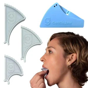 Gentle Jaw is a pain relief device made in the USA that helps with TMJ, jaw clenching, headaches, and tight jaw muscles through passive stretching, providing a natural alternative treatment.