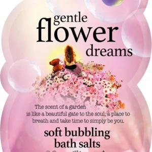 Treacle Moon Gentle Flower Dreams bath salts with safflower and jojoba oils create a relaxing, floral-scented, vegan-friendly bath experience.