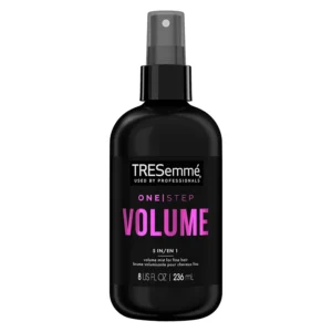 TRESemmé 5-in-1 volumizing hair mist provides heat protection and anti-static properties while adding lightweight volume and soft feel to fine hair.