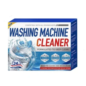 A 24 pack of washing machine cleaner tablets designed to deep clean HE front loader and top load washers, acting as a septic safe eco-friendly deodorizer for a 12 month supply.
