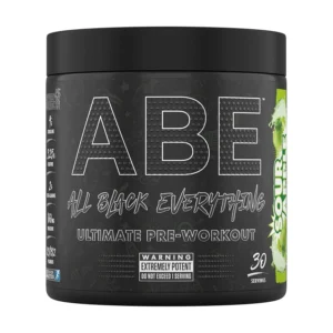 Applied Nutrition ABE Sour Apple pre-workout powder enhances focus, reduces fatigue and boosts physical performance for optimal training sessions.